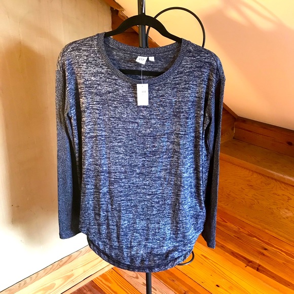 GAP Tops - Gap Heather Navy Blue Long Sleeve Top, NWT, XS
